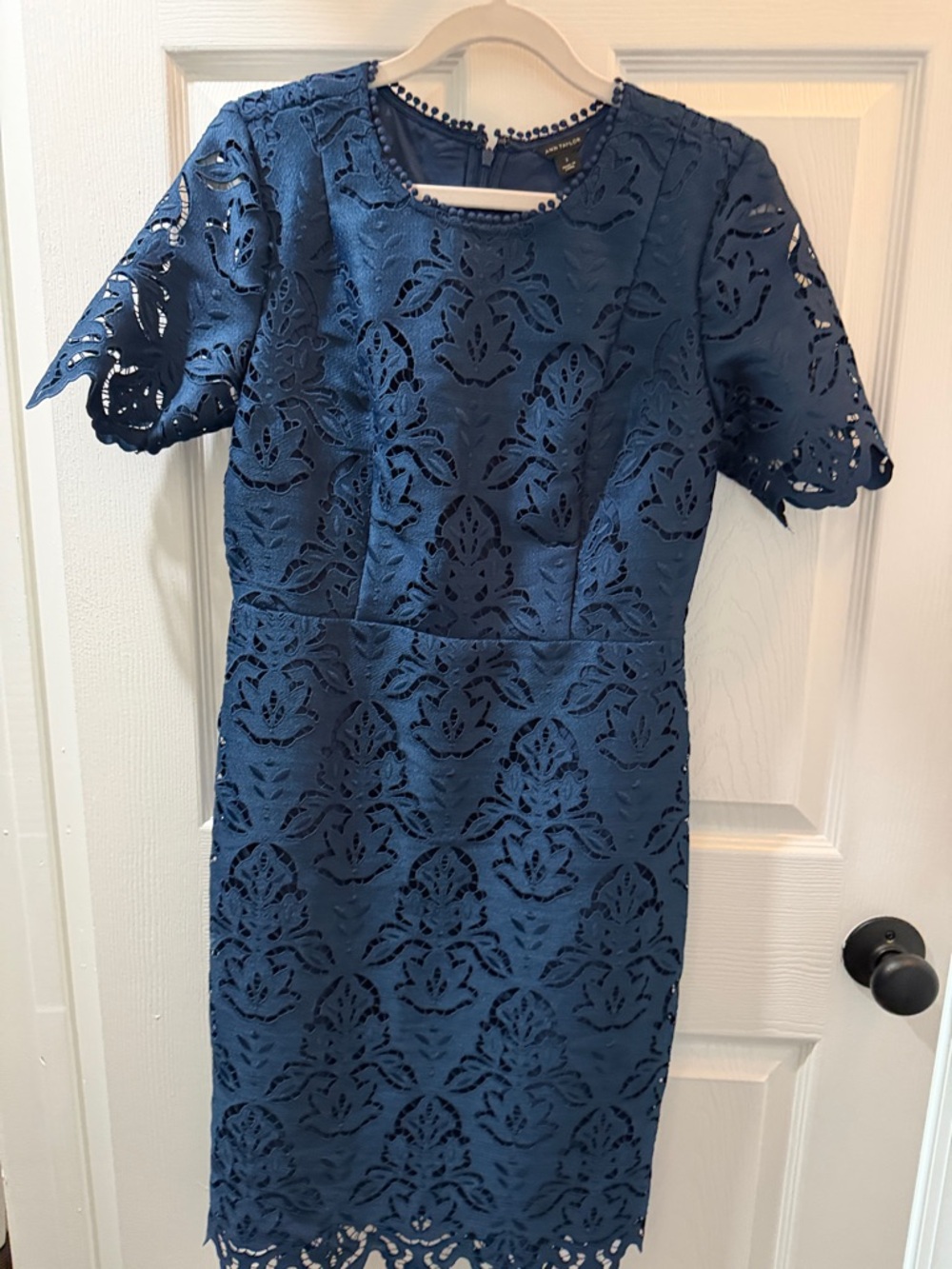 NWOT Ann Taylor Elegant Blue Lace Sheath Dress - Women's